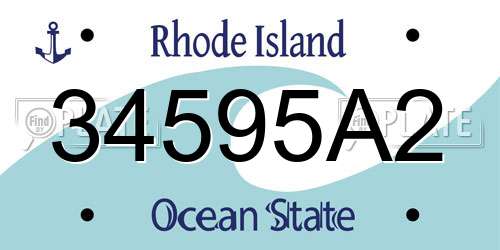 34595A2 Rhode Island License Plate