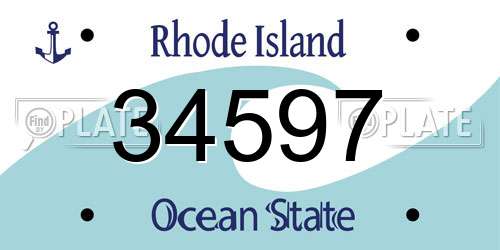 34597 Rhode Island License Plate