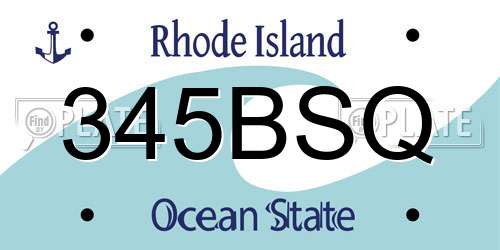 345BSQ Rhode Island License Plate