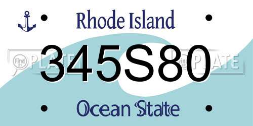 345S80 Rhode Island License Plate