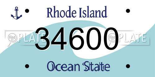 34600 Rhode Island License Plate