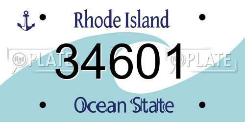 34601 Rhode Island License Plate