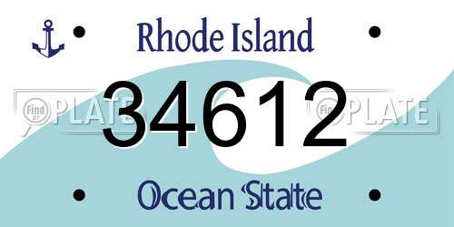 34612 Rhode Island License Plate