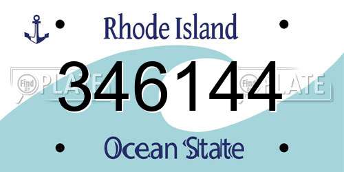 346144 Rhode Island License Plate