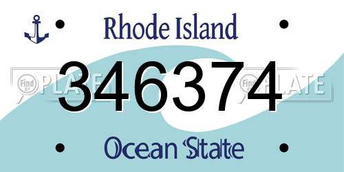 346374 Rhode Island License Plate
