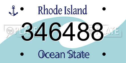 346488 Rhode Island License Plate