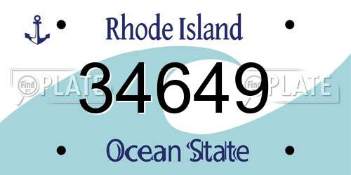 34649 Rhode Island License Plate