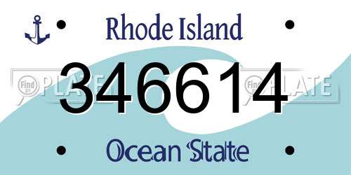 346614 Rhode Island License Plate