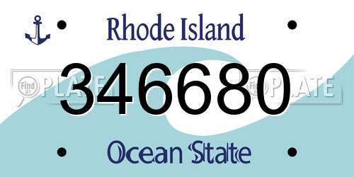 346680 Rhode Island License Plate