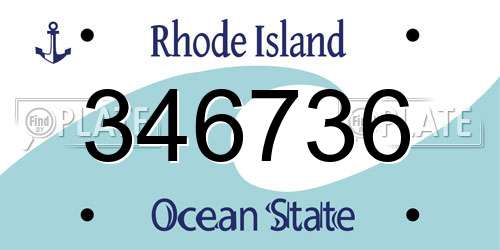346736 Rhode Island License Plate