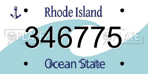 346775 Rhode Island License Plate