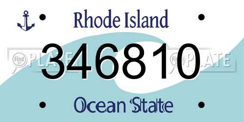 346810 Rhode Island License Plate