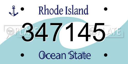 347145 Rhode Island License Plate