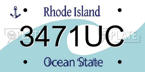 3471UC Rhode Island License Plate