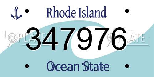 347976 Rhode Island License Plate