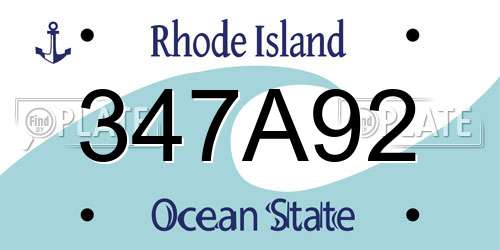 347A92 Rhode Island License Plate