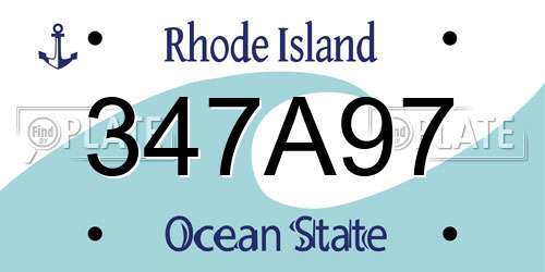 347A97 Rhode Island License Plate