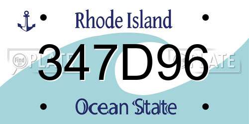 347D96 Rhode Island License Plate
