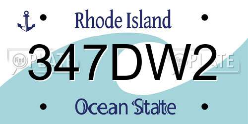 347DW2 Rhode Island License Plate