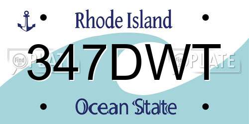 347DWT Rhode Island License Plate