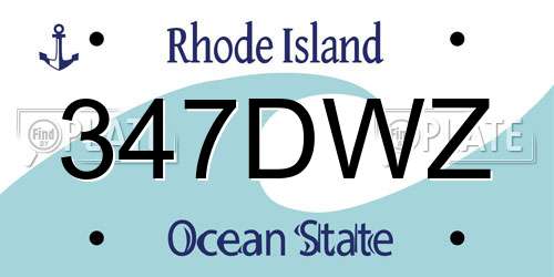 347DWZ Rhode Island License Plate