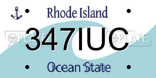 347IUC Rhode Island License Plate