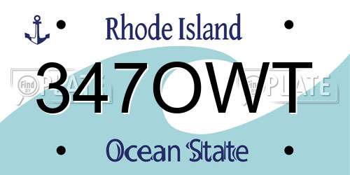 347OWT Rhode Island License Plate