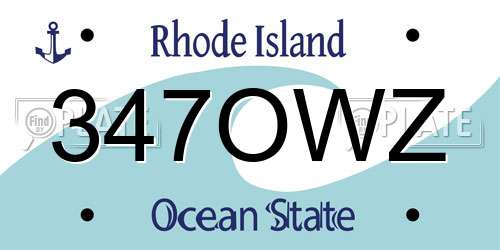 347OWZ Rhode Island License Plate