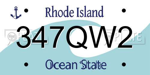 347QW2 Rhode Island License Plate