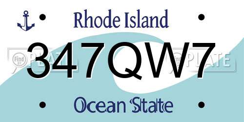347QW7 Rhode Island License Plate