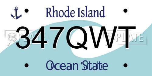 347QWT Rhode Island License Plate