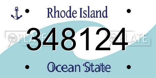 348124 Rhode Island License Plate