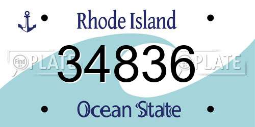 34836 Rhode Island License Plate