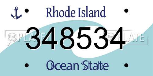 348534 Rhode Island License Plate
