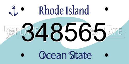 348565 Rhode Island License Plate