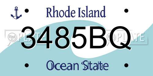 3485BQ Rhode Island License Plate