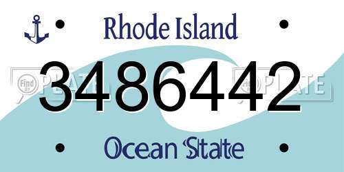 3486442 Rhode Island License Plate