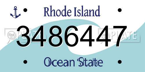 3486447 Rhode Island License Plate