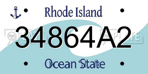 34864A2 Rhode Island License Plate