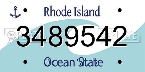 3489542 Rhode Island License Plate