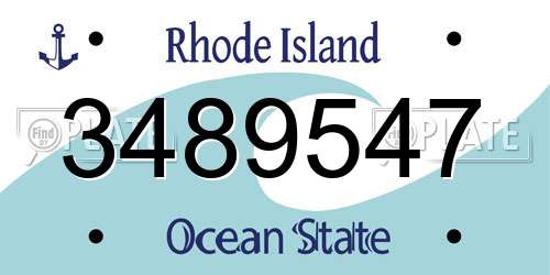 3489547 Rhode Island License Plate