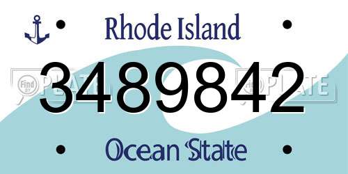 3489842 Rhode Island License Plate