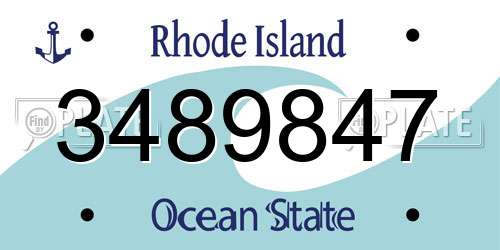 3489847 Rhode Island License Plate