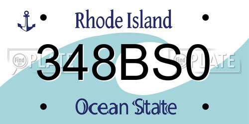 348BS0 Rhode Island License Plate