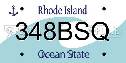 348BSQ Rhode Island License Plate