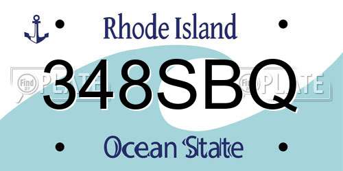 348SBQ Rhode Island License Plate