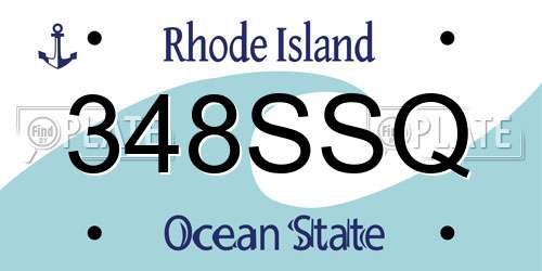 348SSQ Rhode Island License Plate