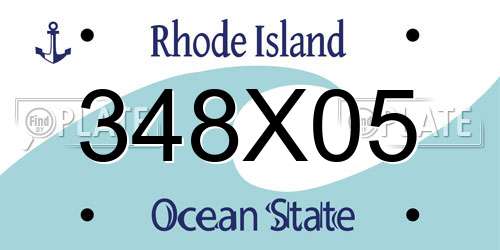 348X05 Rhode Island License Plate