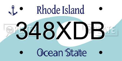 348XDB Rhode Island License Plate