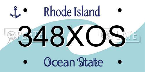348XOS Rhode Island License Plate